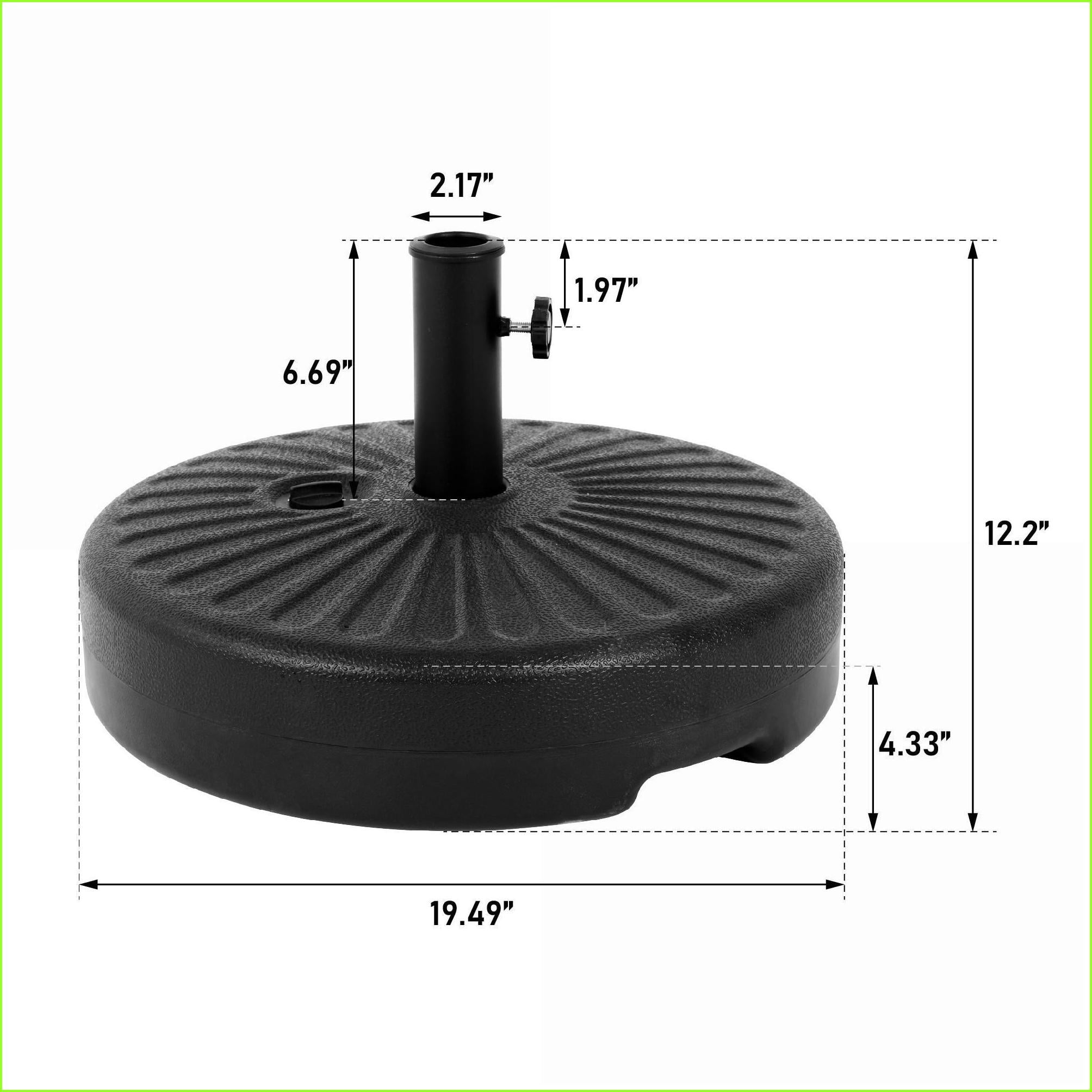 Patio Umbrella Base for Patio, Lawn, Garden, Beach, Weightable Adjustable All Weather | Round | Plastic