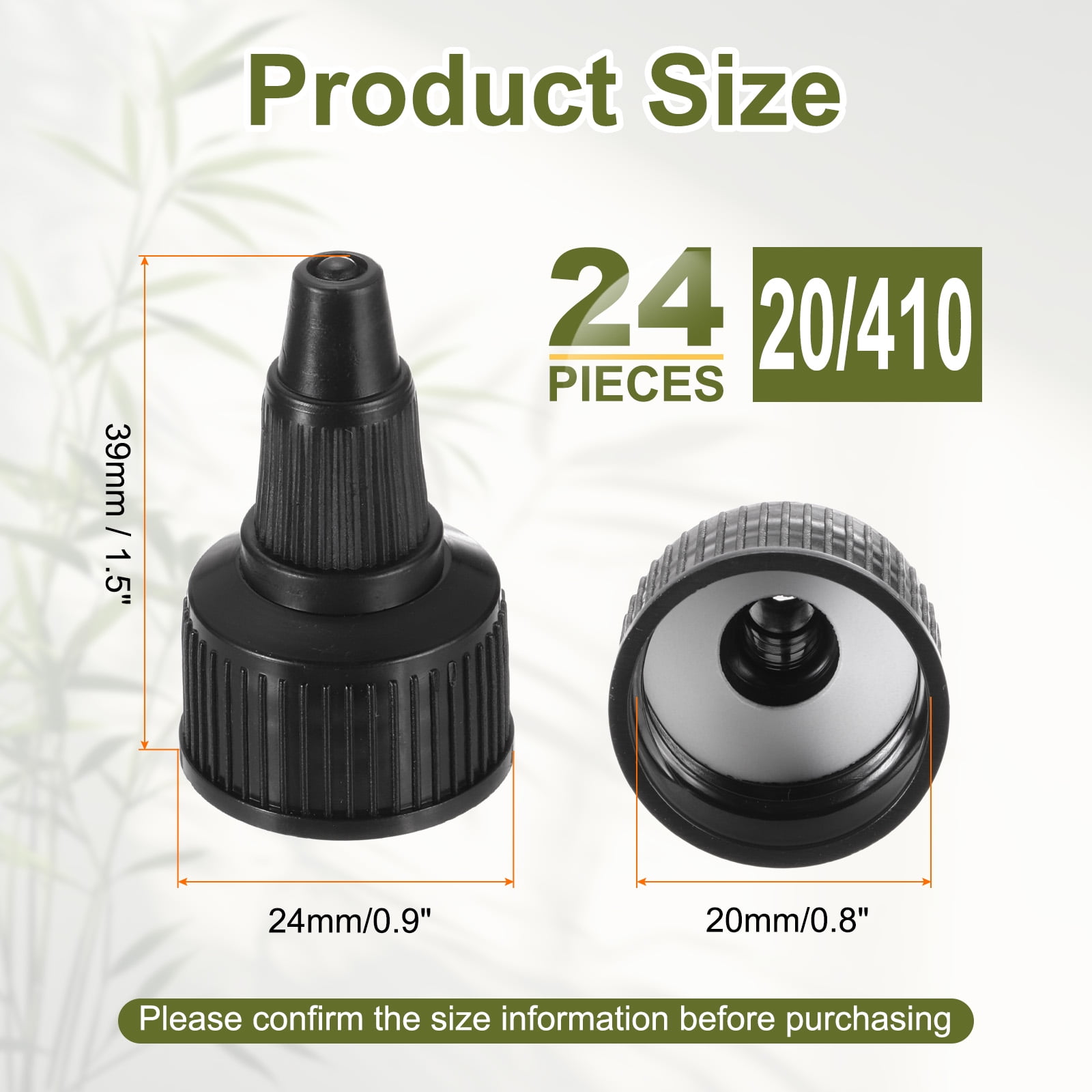 Unique Bargains Twist Top Caps for Squeeze Bottles Glue Crafting Black