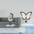 thumbnail image 2 of Reloj de pared con estatua de delfín de cerámica, escultura abstracta, arte moderno, decoración acrílica, detalle de mariposa y flor. Ideal para sala, 2 of 8