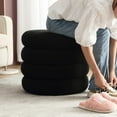 thumbnail image 5 of Boucle Ottoman with Storage Black, Small Round Footrest Stool with Removable Lid, Upholstered Sherpa Vanity Chair for Bedroom Entryway, 5 of 13
