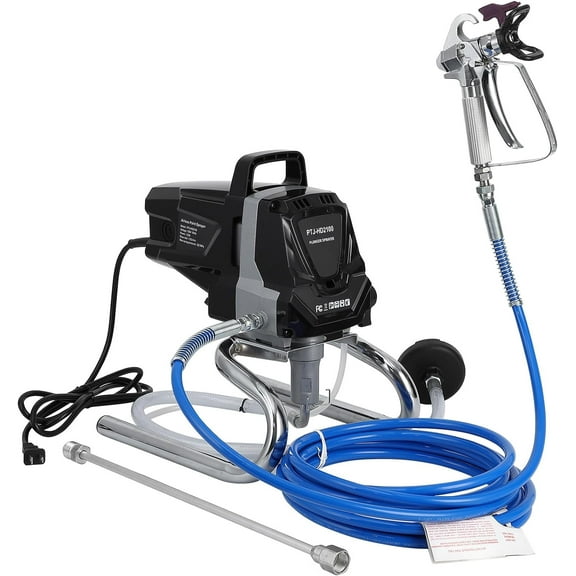 Stand Airless HVLP Paint Sprayer, High Efficiency, Thinning-Free, Minimal Overspray, for Home Exterior & House Interior DIY Painting Projects, with Extension Rod