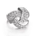 thumbnail image 5 of Yoursfs Love Knot Silver Plated Twisted Ring For Women Cubic Zirconia Statement Anniversary Band Rings Promise Ring For Her (Size 9), 5 of 8