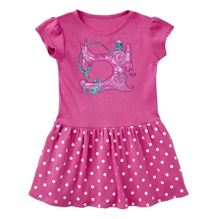 

Inktastic Stylized VIntage Sewing Machine in Pink Gift Baby Girl Dress