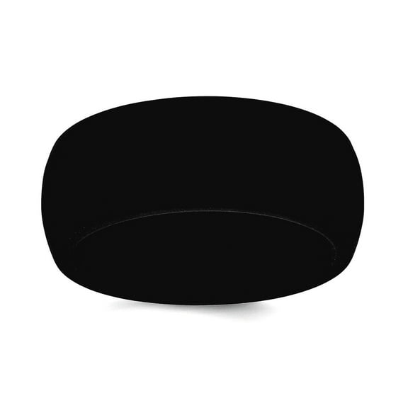 Silicone Black 8.7mm Domed Band Size 8 Ring for Women and Men - 1.5 Grams