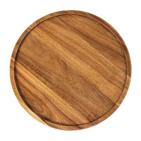 Round Wood Tray,Wooden Serving Tray,Serving Platter,Appetizer Charcuterie Board,Tray Organizer for Kitchen/Countertop B