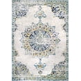 thumbnail image 2 of nuLOOM RZBD36A-2808 Médaillon de Fleurs Sauvages Bleu 2' 8" x 8', 2 of 2