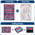thumbnail image 5 of HIWEAVER Red/Navy 6' x 9' Outdoor Rug PP Plastic Straw Woven Waterproof Patio Rug with Floral Portable Outside Carpet for Balcony Deck Picnic Garden Decor, 5 of 7