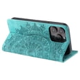 thumbnail image 7 of Wallet Case Compatible with iPhone 15 Pro Max with Card Holder, Convertible Stand Flowers Case Wallet for Women and Girls, Embossed Floral Protective PU Leather Flip Case for iPhone 15 Pro Max, Green, 7 of 7