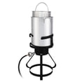 thumbnail image 6 of 13*32inch Four-Piece Set, Black Round Iron Stove Frame, Silver Aluminum 30qt Turkey Pot 10qt Fish Pot, Gas Fryer, 6 of 58