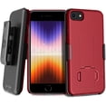 thumbnail image 2 of BELTRON iPhone 7/8/SE 2020 Holster Case, Super Slim Rubberized Grip Case & Swivel Belt Clip Holster Combo with Built-in Kickstand for for Apple iPhone SE 2nd Gen 2020, 8, 7, 6, 6s Red, 2 of 9