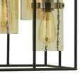 thumbnail image 2 of Rectangular Open Cage Design Pendant with Cylindrical Glass Shade, Black- Saltoro Sherpi, 2 of 5