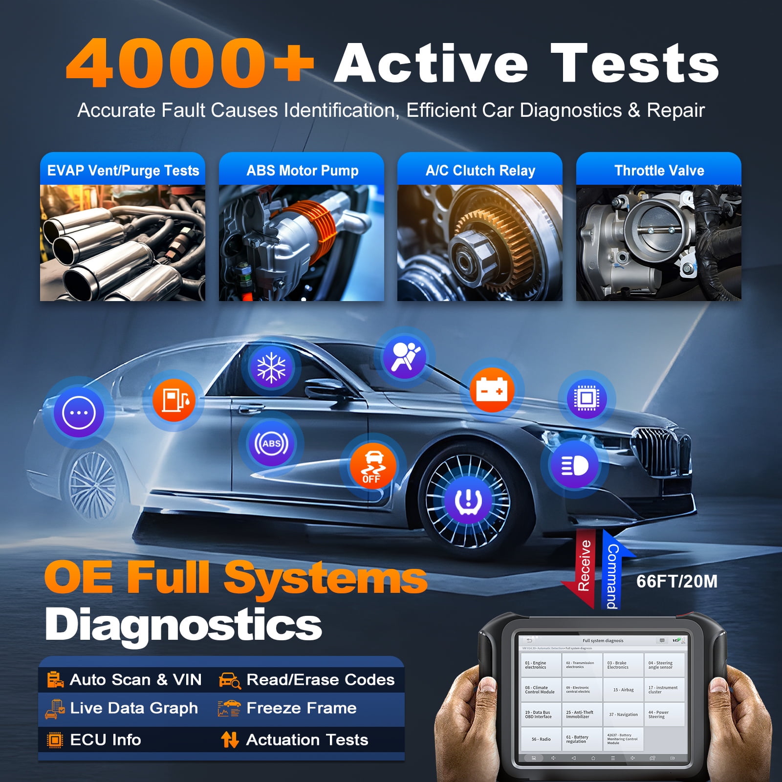 XTOOL Professional AI-Assisted Car Scanner, Bluetooth Bidirectional Scan Tool, Topology Mapping, ECU Cod-ing, PMI, FCA AutoAuth, 3 Years Free Update