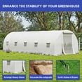 thumbnail image 4 of ModFusion - Spacious Walk-in Tunnel Greenhouse for Outdoor Plant Gardening 26x10x6.5ft Greenhouse Large Heavy Duty Tunnel Green Houses, White, 4 of 7