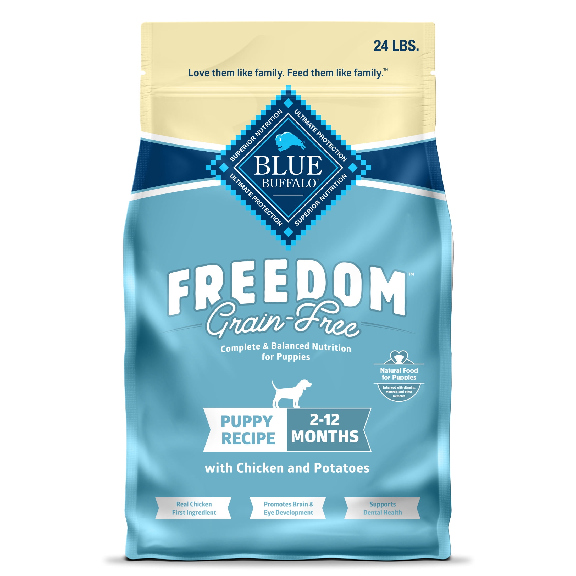 Blue Buffalo Freedom Grain Free Natural Senior Dry Dog Food, Chicken 4-lb