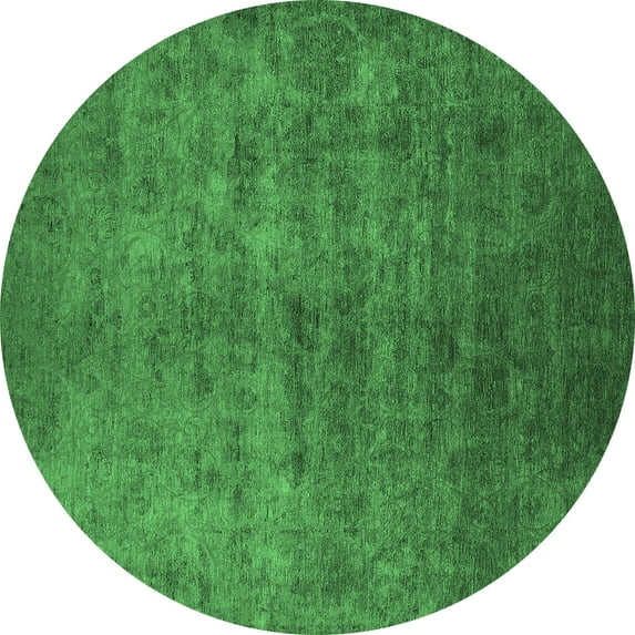Ahgly Company Indoor Round Persian Emerald Green Bohemian Area Rugs, 6' Round