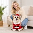thumbnail image 6 of Pet Christmas Costumes, Xmas Santa Outfit With Santa Hat, Soft Warm Pet Apparel, Easy On And Off Pullover Design, Great For Holiday Photos And Festive Gatherings,XL, 6 of 7