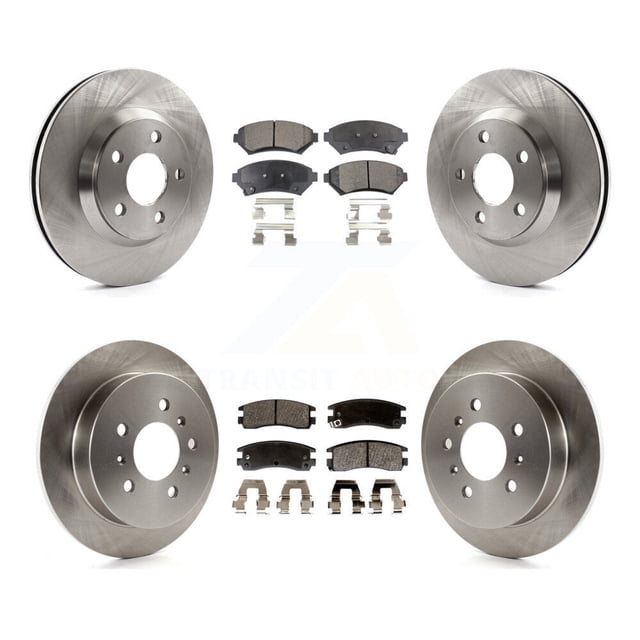 Transit Auto Front Rear Disc Brake Rotors and Semi-Metallic Pads Kit for Car 2005 Chevrolet Impala Monte Carlo From Chassis/VIN #59143076 K8F-102870