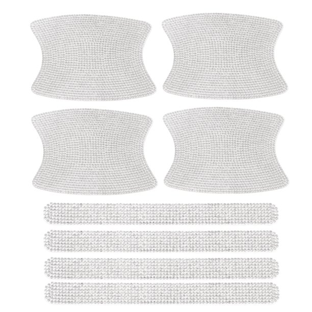 Protector de rasguños para manijas de puertas Unique Bargains Anti-rasguños 8x10cm Película protectora para manijas de puertas de auto Blanca 1 juego