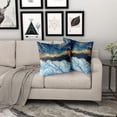 thumbnail image 3 of Navy Blue Throw Pillow Covers 18x18 Set of 2, Gold Teal Abstract Marble Throw Pillows Cover, Turquoise Modern Seasonal Pillowcases Decor Gifts for Bed Couch Sofa Living Room, 3 of 6