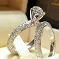 thumbnail image 5 of Zirconia Wedding/engagement Ring Set For Woman-size 10, 5 of 5