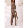 thumbnail image 3 of PRETTYGARDEN Women Fall 2 Piece Lounge Outfit Long Sleeve Tops High Waisted Jogger Pants Set Spring Travel Clothes Tracksuit, 3 of 8
