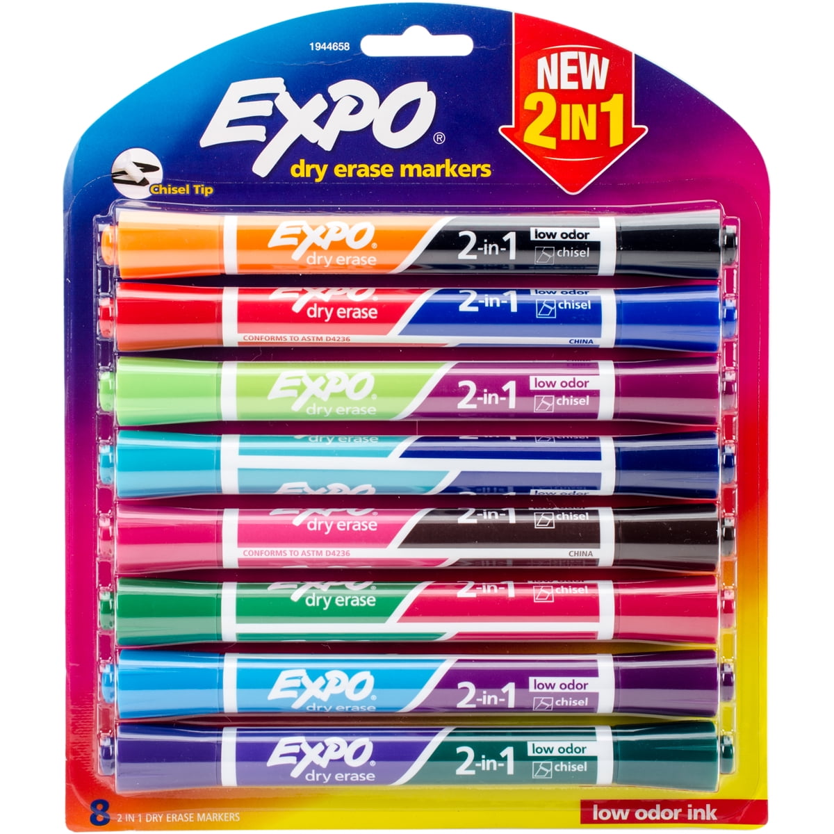 EXPO 1944658 2in1 Dry Erase Markers, chisel Tip, Assorted colors, 8count Walmart Canada