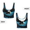 thumbnail image 6 of Rateoe Night Sky Forest Bald Eagle Print Womens' Sports Bras Scoop Neck Sports Vest- Padded U Back Seamless High Impact Support, 6 of 7