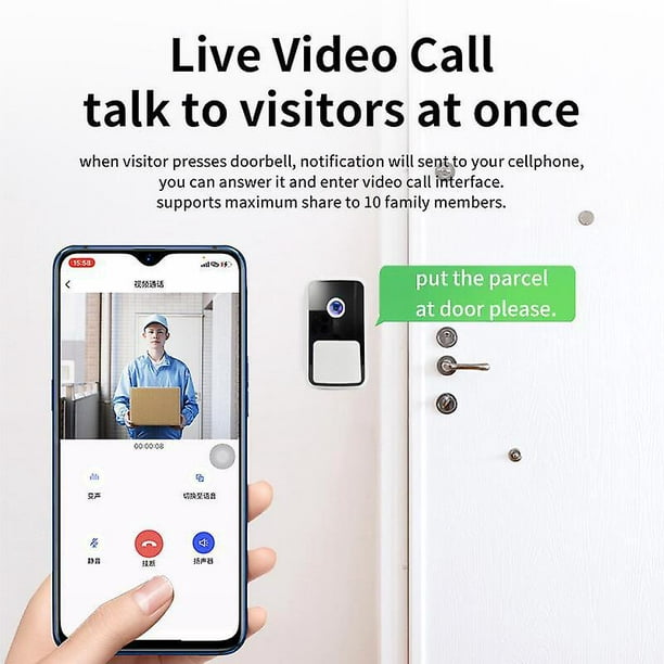 Sonnette vidéo Wifi extérieure intelligente porte cloche appel interphone  maison intelligente sans fil porte cloche anneau téléphone caméra de  sécurité à domicile 