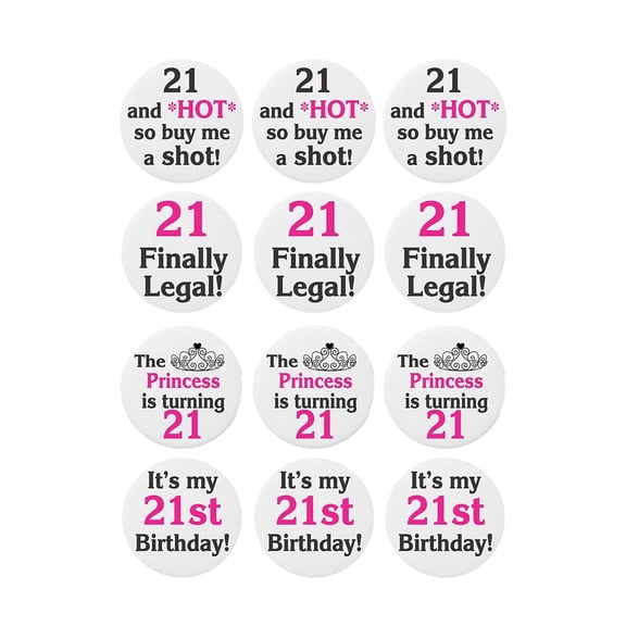 21St Happy Birthday 21 And Hot So Buy Me A Shot 21 Finally Legal 12Ct Edible Cupcake Topper Images ABPID51152