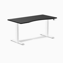 Desky Dual Ergo Edge Sit Stand Desk - Black / 60 X 30 Inches / White