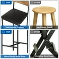 thumbnail image 4 of Counter Height Dining Table Set for 2 with 2 Upholstered Stools & Storage Shelves, for Small Space Kitchen & Apartment, 4 of 6