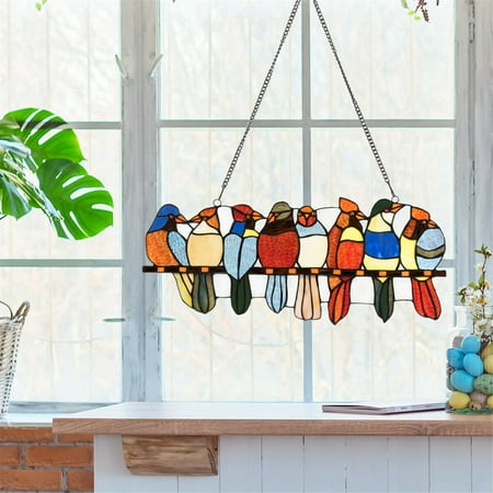 

Mini Suncatcher Acrylic Birds Hanging Window Decorat Bird Stained Hanging Home Decor Home Decor Pendant TANGNADE