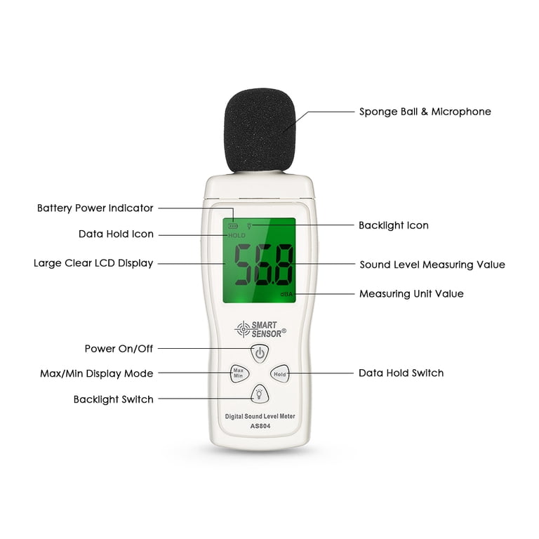 Digital Noise Measuring Device Digital Sound Level Meter - Professional ...