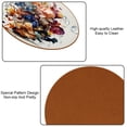 thumbnail image 5 of Fragmented Flowers Set of 6 Round Microfiber Leather Coasters, 11x11 cm/4.3x4.3 inch Drink Coasters for Table Home Decor, 5 of 6