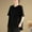 Black, variant on Women's Plus Size Tops Solid Color Round Neck Asymmetrical Hem Side Slit Casual Tee