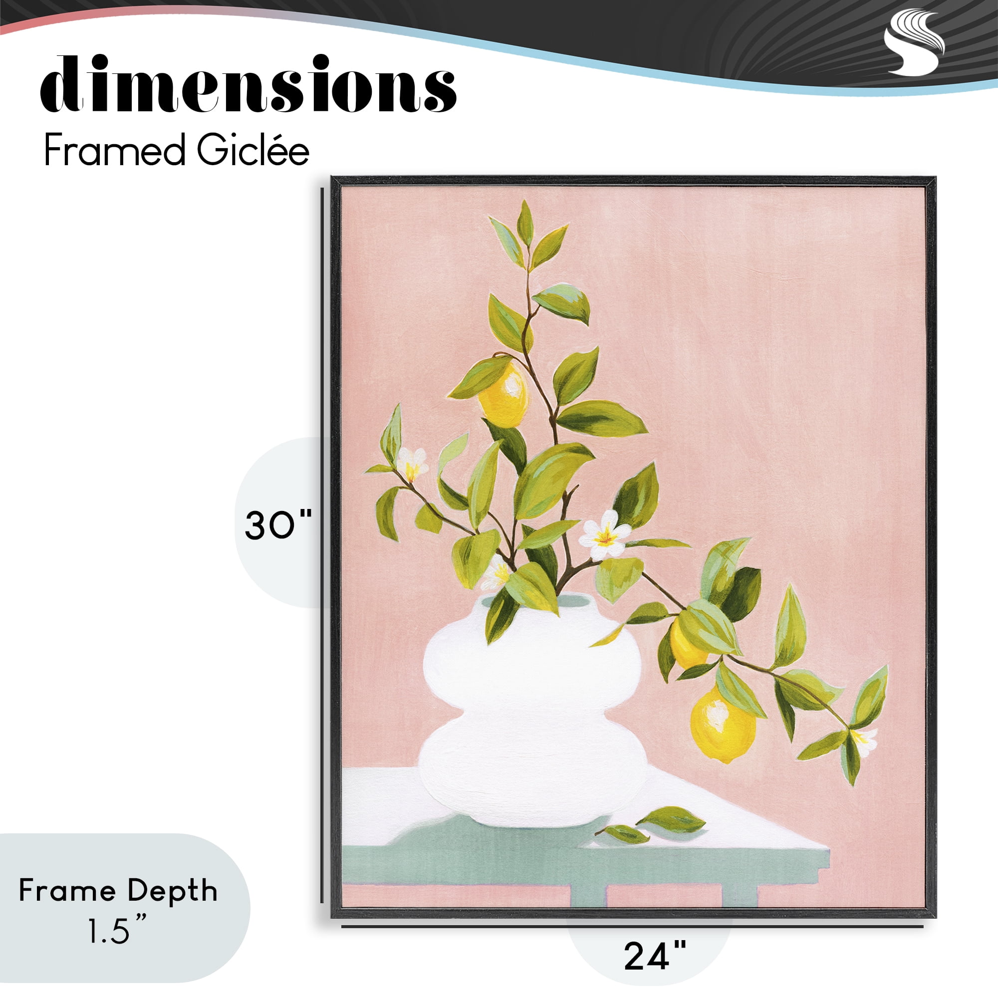 Stupell Industries Afternoon Limoncello Plant Black Framed Giclee Art, design by Grace Popp