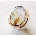 thumbnail image 3 of Golden Rutile Mans Ring, Natural Golden Rutilated Quartz, Quartz Silver Jewelry, 925 Silver Ring, Gift, Heavy Mens Ring, Arabic Design, Ottoman Style Ring, Christmas, Turkey Mens Signet Ring, 3 of 3