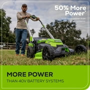 Greenworks 60V 25 Cordless Brushless Self-Propelled Mower + Two (2) 4.0Ah Batteries & Dual Port Charger