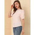 thumbnail image 4 of INSPIRE CHIC Día De San Patricio Blusa De Manga Corta Con Hombros Descubiertos Y Volantes Sin Cuello Con Volantes En La Espalda Para Mujer Rosa XL, 4 of 6