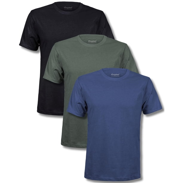 Pack de 3 camisetas de hombre Kingsted de mezcla de algodón, talla grande