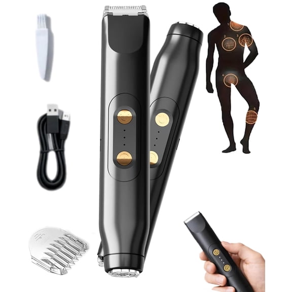 Electric Ball Trimmer for Men & Women, Skin Safe Edge Body Trimmers & Groin Hair Shaver Bundle, for Sensitive Areas