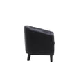 thumbnail image 4 of Accent Barrel Chair, Upholstered Accent Arm Chair Leisure Barrel Chair with Nailheads & Solid Wood Legs, Comfy Single Sofa Guest Chatting Chair for Living Room Bedroom Office, PU Leather, Black, 4 of 7