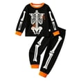 thumbnail image 2 of Halloween Pajamas for Kids Crew Neck Skeleton Pajama Long Sleeve Cute Print Nightwear Sleepwear Set Kids Pajamas Size 2-10 Years, 2 of 5