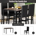 thumbnail image 6 of Kitchen Dining Table Set, Metal Kitchen Table Sets with 4 Chairs, Faux Marble Rectangular Breakfast Table w/Metal Legs & Black Finish Frame, Dining Table Sets for an Apartment Breakfast, SS1288, 6 of 11