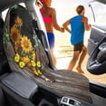 thumbnail image 4 of Chririnla Front Seat Towel Cover Microfiber, Non Slip Back, Compatible with Van Truck Seat, for Cars Trucks Vans, Sunflower Butterfly, 4 of 7