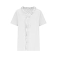 thumbnail image 5 of BUIGTTKLOP Women's Blouses Dressy Boho Casual Ruffle Short Sleeve Tops Business Outfits Ladies Summer 2026 Trendy Work Shirts, 5 of 6