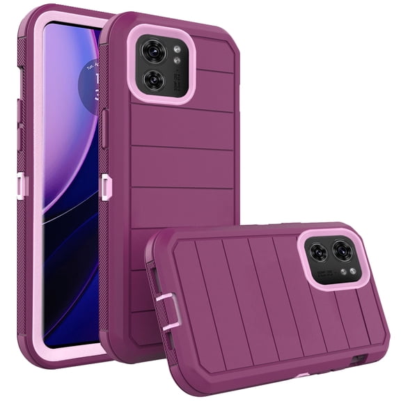 Asuwish Compatible with Motorola Edge 2023/Edge 40 5G Phone Case Hybrid Rugged Shockproof Hard Protective Drop Proof Full Body Heavy Duty Mobile Cell Cover for Moto Edge2023 6.6 Women Men Purple