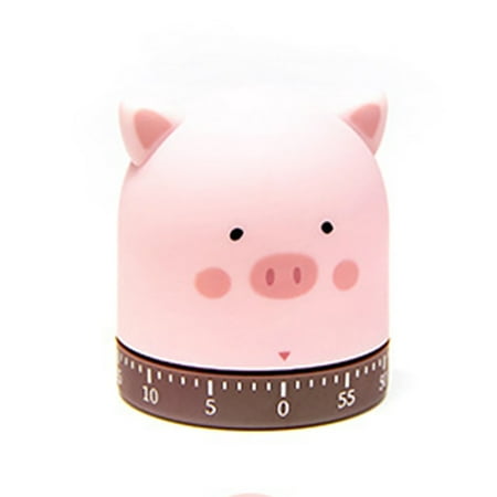 

VEAREAR Kitchen Timer Cartoon Piggy/Cat/Fox Cooking Kitchen Timer Countdown Mechanical Alarm Clock