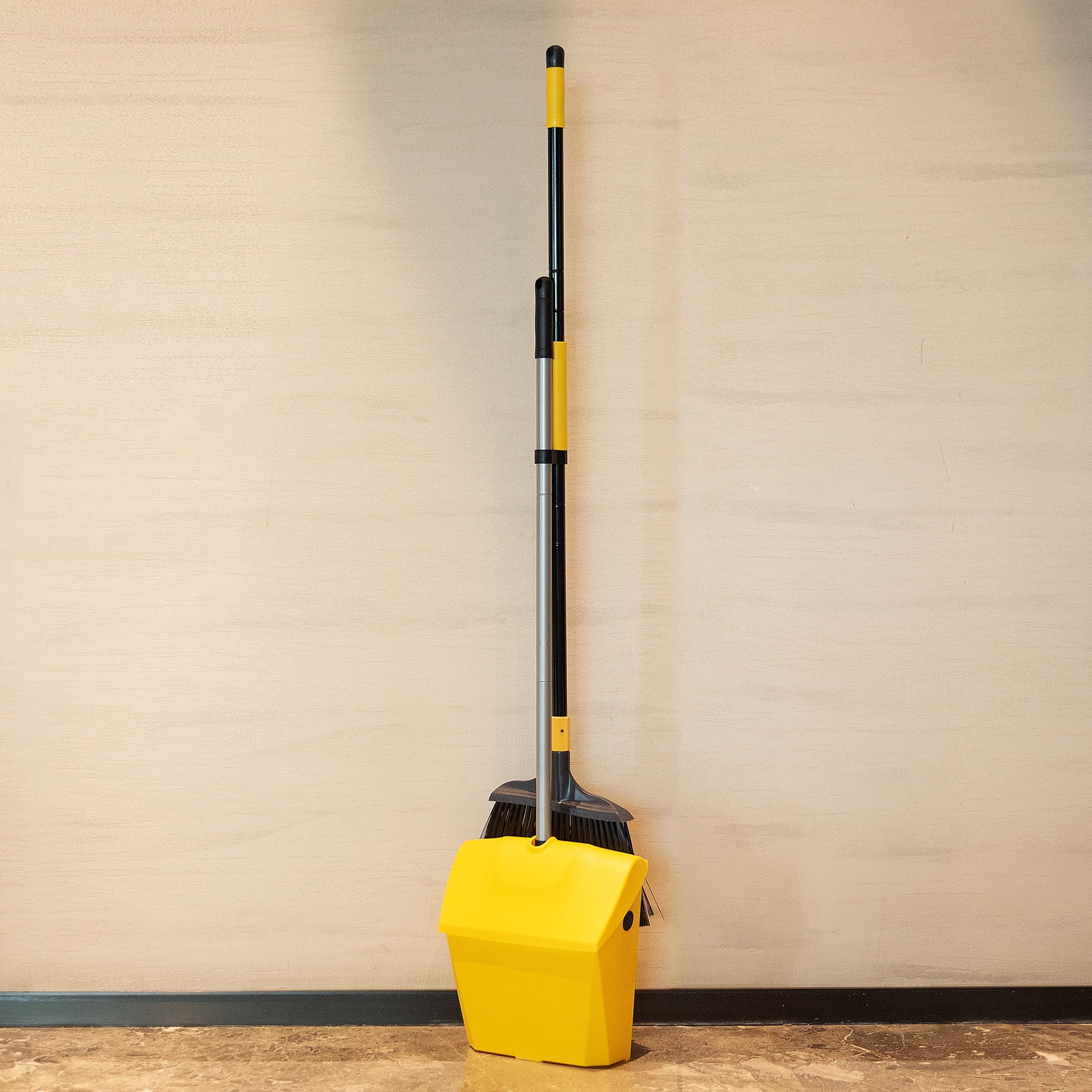 Yellow Upright Broom and Dustpan Set TG07-KJ044 - The Home Depot