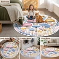 thumbnail image 6 of Spring Botanical Round Area&nbsp;Rug 6ft Watercolor Mushroom Farmhouse Rustic Leaf Flower Non-Slip&nbsp;Washable Circle Rugs Soft Felt Indoor Floor Mat for Bedroom Kitchen Living Room Bathroom, 6 of 9